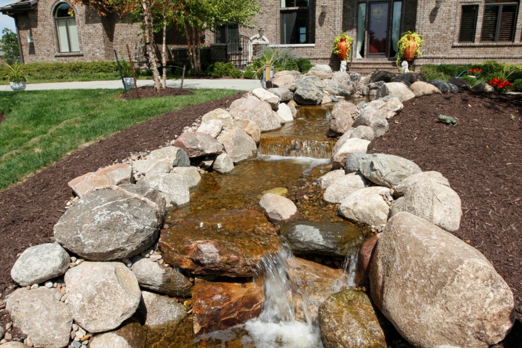 Street View of Front Yard Water Feature